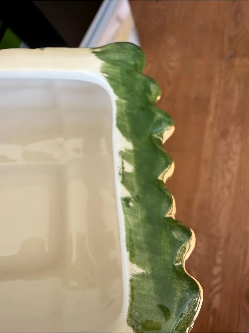 Vintage majolica ceramic asparagus dish